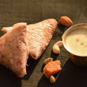 samosa (triangle) kova dry fruits putharekulu