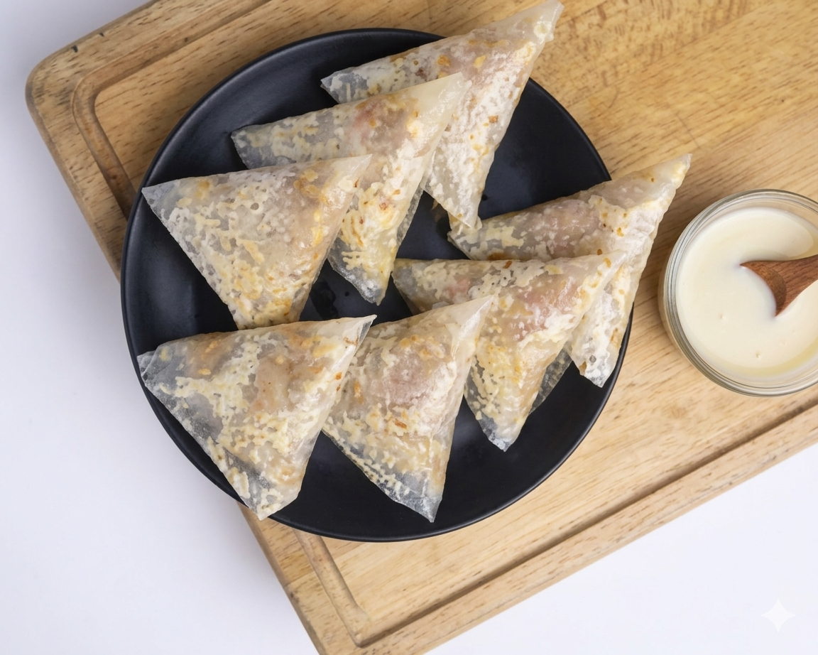 samosa (triangle) sugar kova dry fruits putharekulu samosa (triangle) sugar kova dry fruits putharekulu