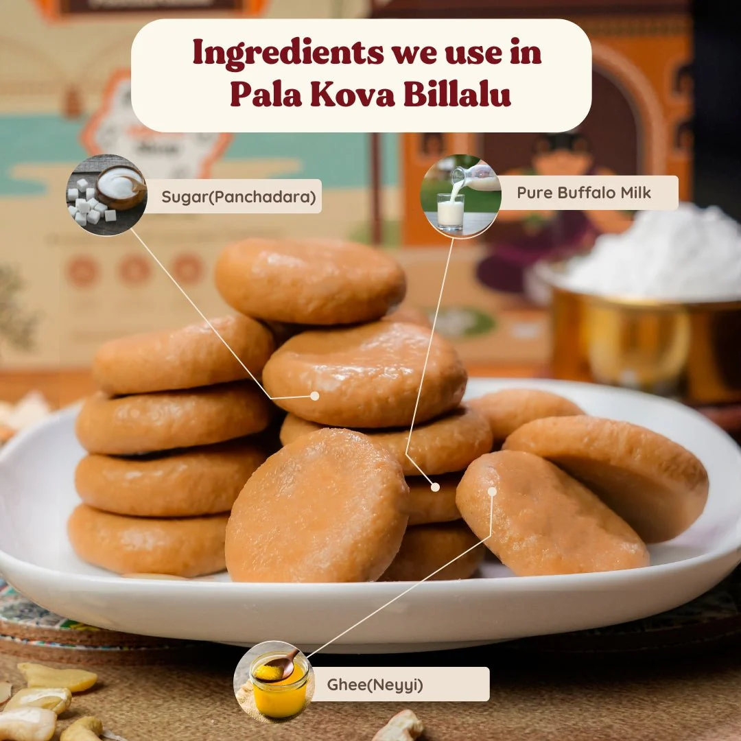 jaggery kaju badam putharekulu & kova billalu combo jaggery kaju badam putharekulu & kova billalu combo